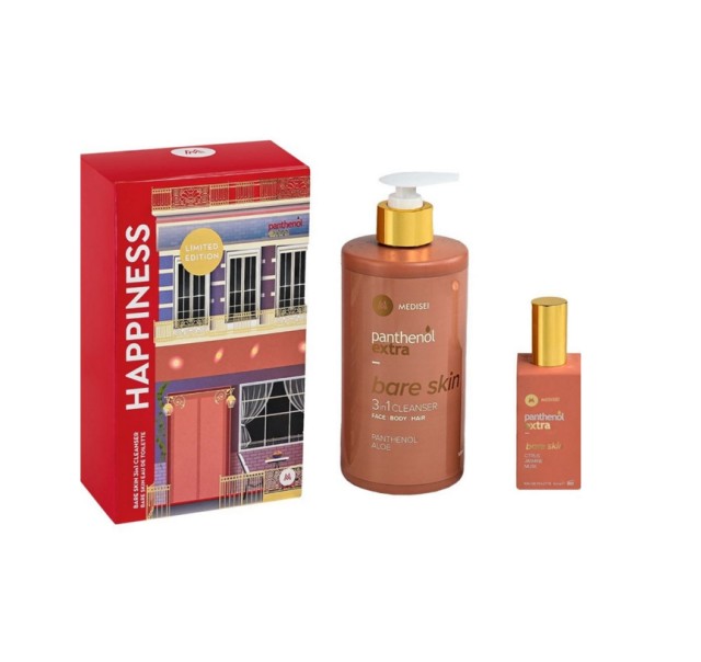 Medisei Panthenol Extra Happiness Set  Περιποίησης με Καθαριστικό 3σε1 500ml & Eau de Toilette 50ml