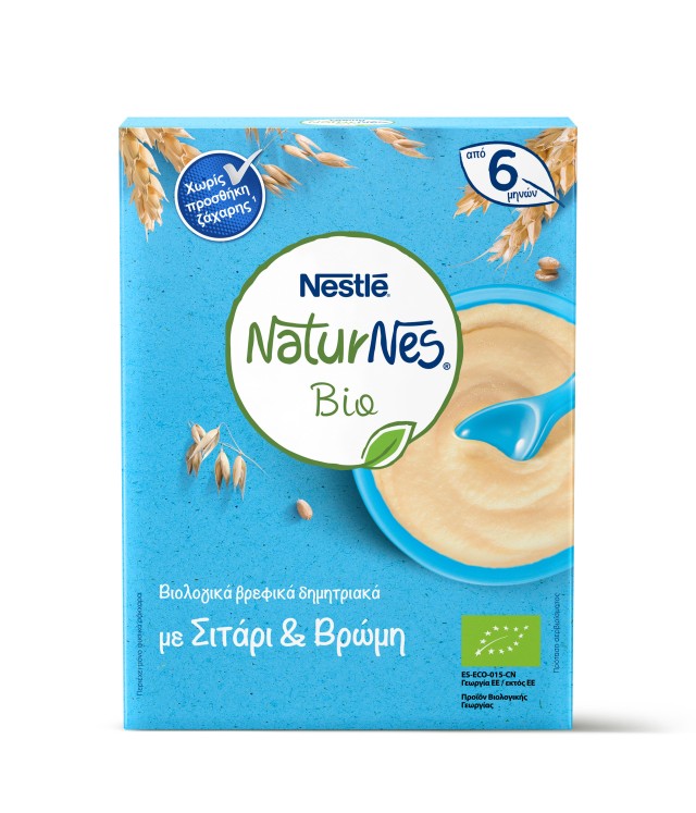Nestle NaturNes Bio Βιολογικά Βρεφικά Δημητριακά με Σιτάρι & Βρώμη 200gr