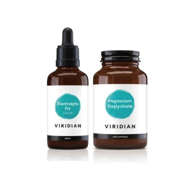 Viridian Set Magnesium Bisglycinate 120 κάψουλες & Δώρο Viridian Electrolyte Fix Liquid 100ml