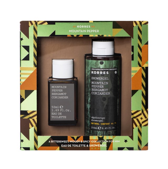 Korres set Mountain Pepper/Bergamot/Coriander Eau De Toilette 50ml & Showergel 250ml
