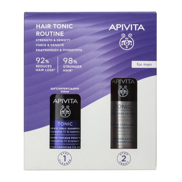 Apivita Set Men's Hair Tonic Routine με Hair Loss Lotion Κατά της Τριχόπτωσης 150ml & Δώρο Τονωτικό Σαμπουάν για Άνδρες 250ml