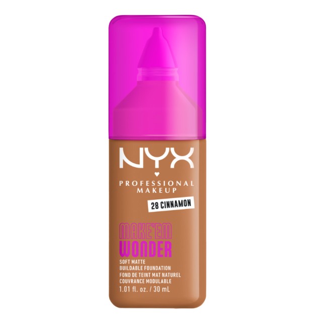 Nyx Professional Makeup Make'em Wonder Soft Matte Buildable Foundation 30ml - 28 Cinnamon