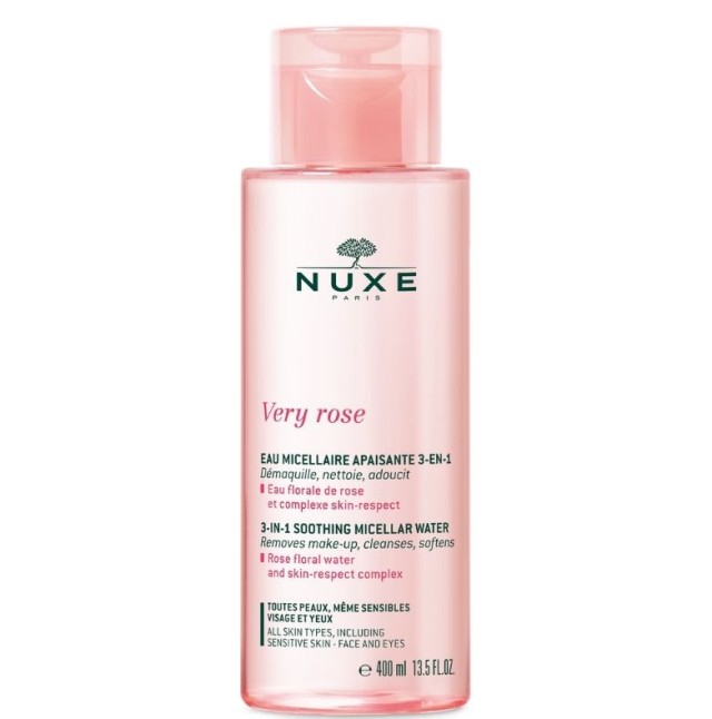 Nuxe Very Rose 3-in-1 Soothing Micellar Water Μικυλλιακό Νερό Καθαρισμού για Πρόσωπο & Μάτια 400ml