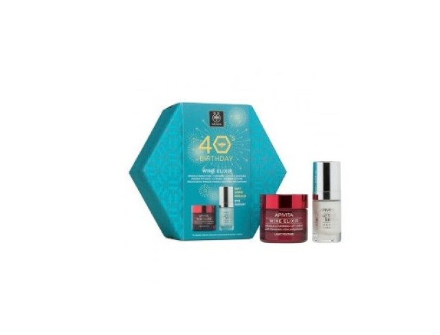 Apivita 40s Birthday Set Wine Elixir Ελαφριάς Υφής 50ml + Δώρο 5 Action Eye Serum 15ml