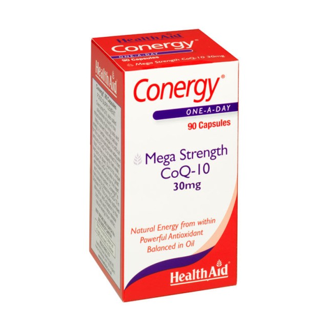 HealthAid Conergy Mega Strength CoQ-10, 30 mg, 90caps