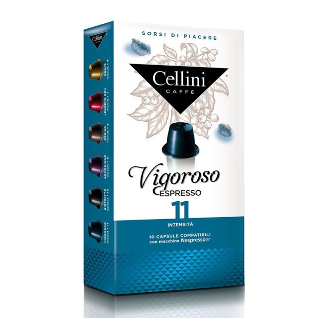 Cellini Καφές Vigoroso Espresso (Συμβατές με Nespresso) 10caps