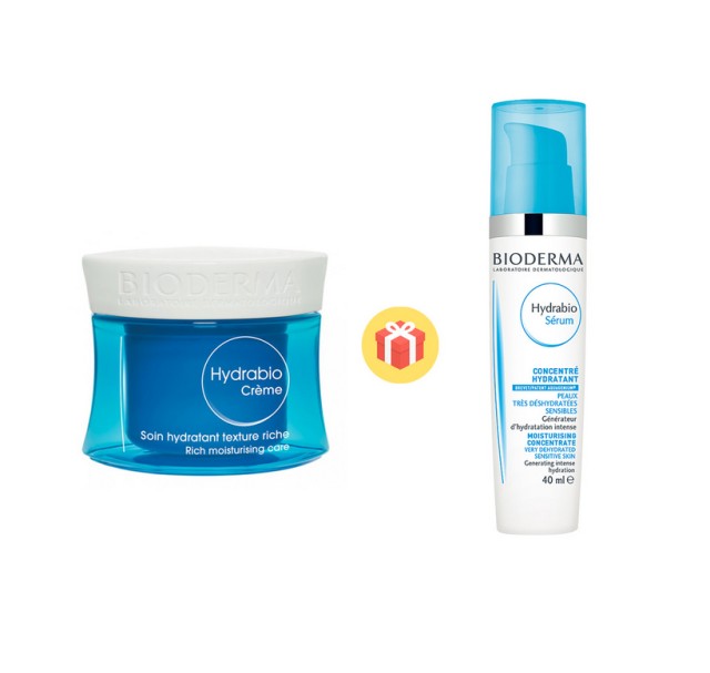 Bioderma Hydrabio Creme Soin Hydratant Texture Riche 50ml + ΔΩΡΟ Hydrabio Serum 40ml
