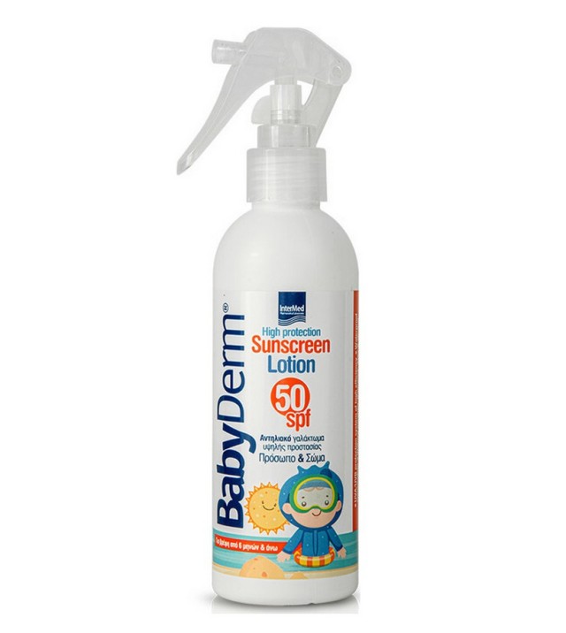 Intermed Babyderm Sunscreen Lotion SPF50 Face & Body Παιδικό Αντηλιακό Γαλάκτωμα για Πρόσωπο & Σώμα 200ml