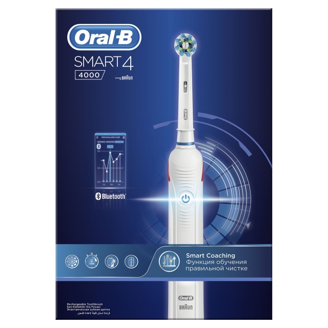 ORAL-B Smart4 4000 Επαναφορτιζόμενη Ηλεκτρική Οδοντόβουρτσα 1τμχ