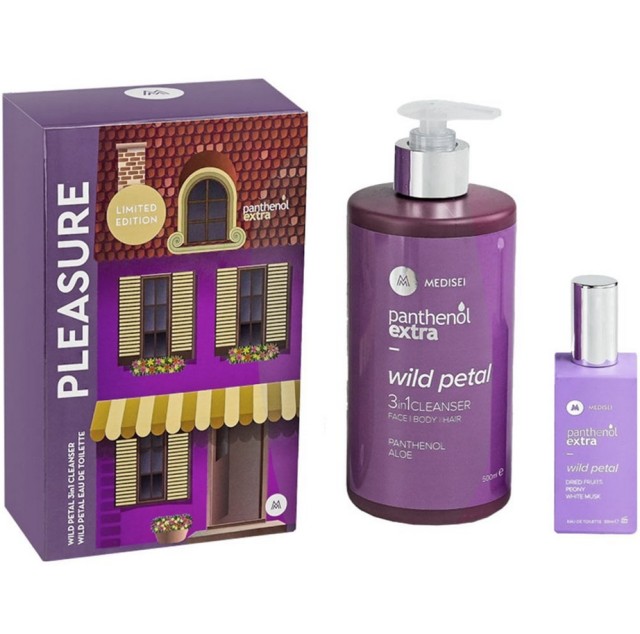 Medisei Panthenol Extra Pleasure Set Περιποίησης με Καθαριστικό 3σε1 500ml &  Eau de Toilette 50ml