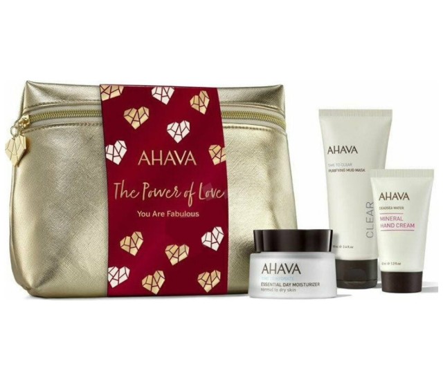 Ahava Set The Power of Love You are Fabulous Essential Day Moisturizer 50ml + Purifying Mud Mask 100ml + Mineral Hand Cream 40ml