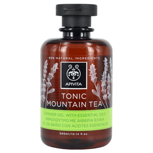 Apivita Tonic Mountain Tea Αφρόλουτρο με Αιθέρια Έλαια 300 ml