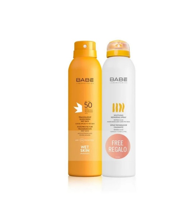 Babe Laboratorios Set Transparent Suncreen Wetskin Spf50 200ml & ΔΩΡΟ Soothing Repairing Spray 200ml