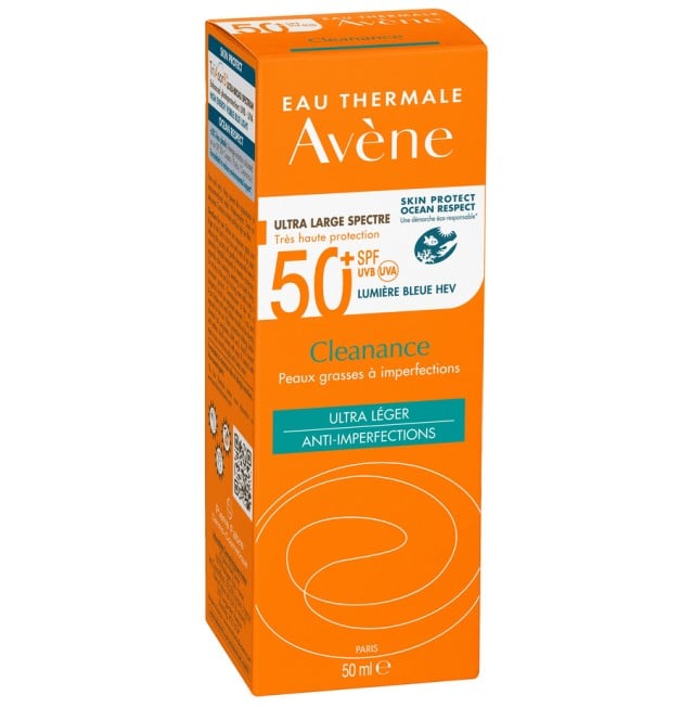 Avene Cleanance Solaire Spf50+ Αντιηλιακή Κρέμα Προσώπου για Λιπαρή με Ατέλειες Επιδερμίδα 50ml