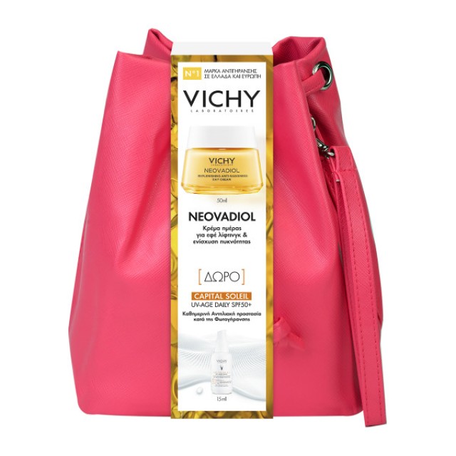 Vichy Set Neovadiol Day Cream  Kρέμα Hμέρας για την Eμμηνόπαυση50ml+ Δώρο Capital Soleil SPF50+ UV-AGE Daily 15ml + Τσαντάκι 1τμχ