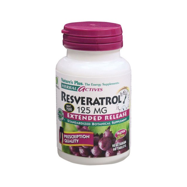 NATURE'S PLUS HERBAL ACTIVES Resveratrol Extended Release 125mg 60caps