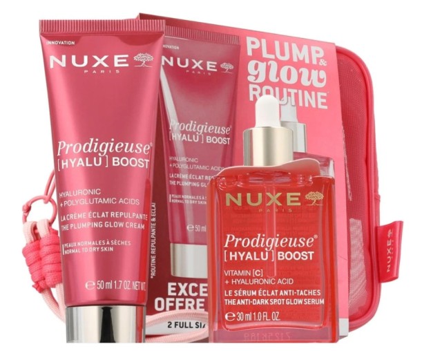 Nuxe Set Prodigieuse Hyalu Boost Plumping Glow Cream Κρέμα Ημέρας για Κανονική προς Ξηρή Επιδερμίδα 50ml +Anti-Dark Spot Glow Serum Ορός Προσώπου για Λάμψη 30ml+Νεσεσερ