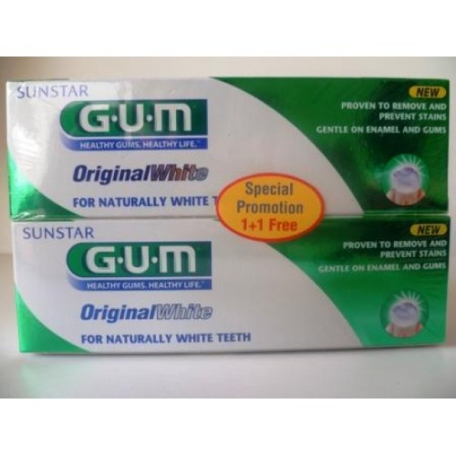 GUM ORIGINAL WHITE ΟΔΟΝΤΟΚΡΕΜΑ 75ML 1+1ΔΩΡΟ