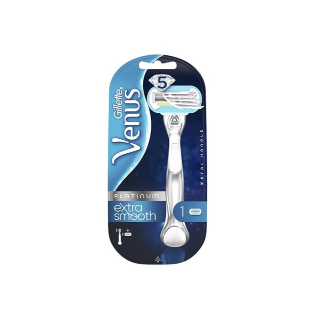 Gillette Venus Platinum Extra Smooth Ξυριστική Μηχανή 1τμχ + Ανταλλακτικό 1τμχ