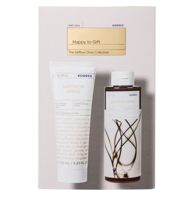 Korres Set Happy To Gift Αφρόλουτρο Saffron Orris 250ml + Γαλάκτωμα Σώματος Saffron Orris 125ml