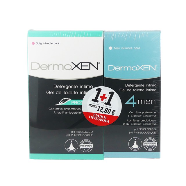 Dermoxen Intimate Cleanser Proneem 200ml + Dermoxen Intimate Cleanser 4 Men 125ml