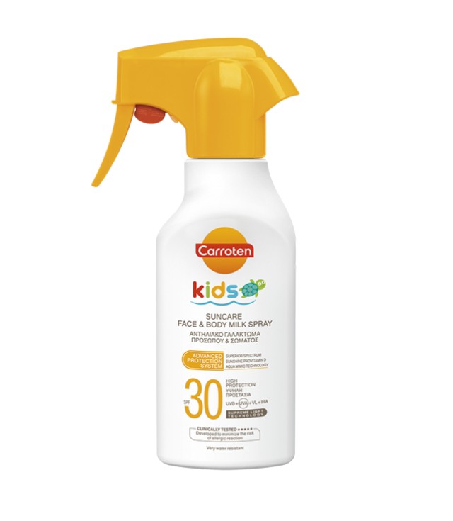 Carroten Kids Suncare Spray Face & Body Milk Spf30 200ml