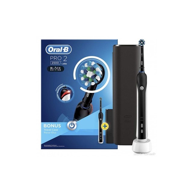 Oral-B Pro 2 2500 Black Edition με Δώρο Θήκη Ταξιδίου 1τμχ