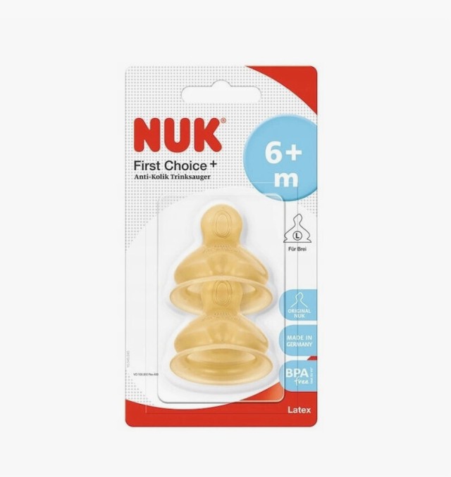 Nuk First Choice+ Θηλή Latex 6m+ για Χυλό (Large) 2τμχ