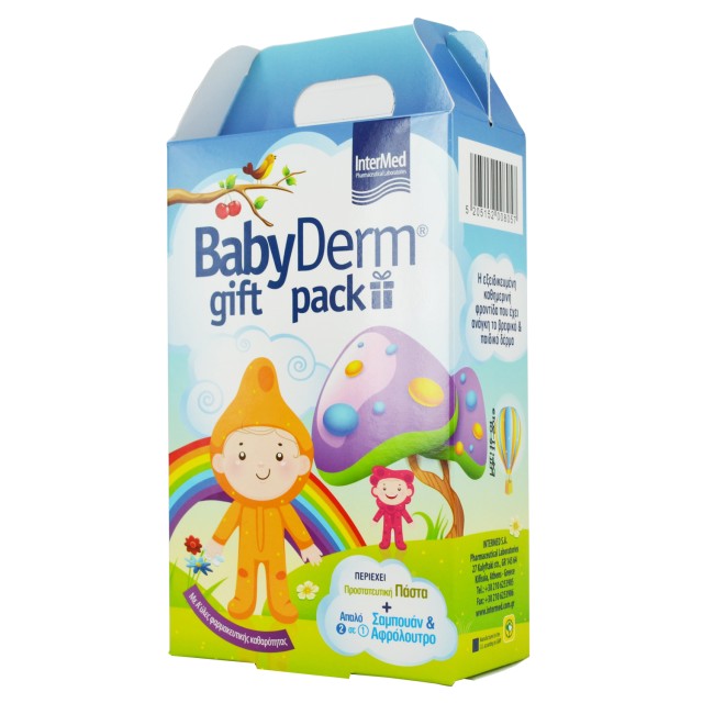 Intermed Babyderm Gift Pack Απαλό 2 σε 1 Σαμπουάν & Αφρόλουτρο 300ml + Protective Paste 0-6 Ετών 125ml