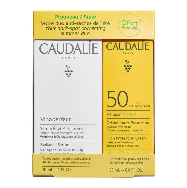Caudalie Set Vinoperfect Radiance Serum Complexion Correcting 30ml + Δώρο Vinosun Protect Creme SPF50 Haute Protection 25ml