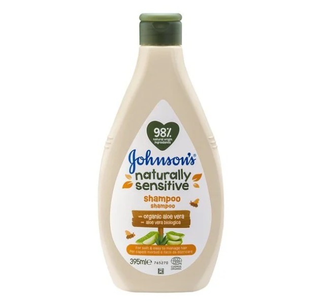 Johnson's Naturally Sensitive Shampoo With Organic Aloe Vera 395ml