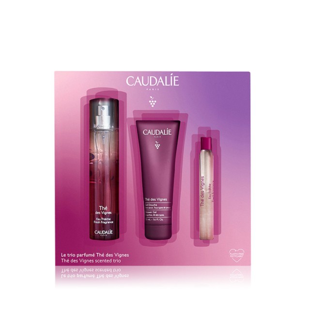 Caudalie Set The de Vignes fresh fragrance 50ml & The des Vignes shower gel 50ml & Free Gifts The des Vignes fresh fragrance roll-on 10ml