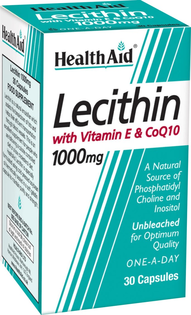 HEALTH AID LECITHIN 1000MG - CO Q10 - VITAMIN E -  30 CAPS