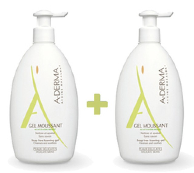 ADERMA GEL MOUSSANT APAISANT 500ml+500ml