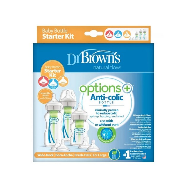 Dr. Brown's  Σετ Μπιμπερό πλαστικό Options+ (Φ.Λ.) (270ml 2τμχ & 150ml 1τμχ)