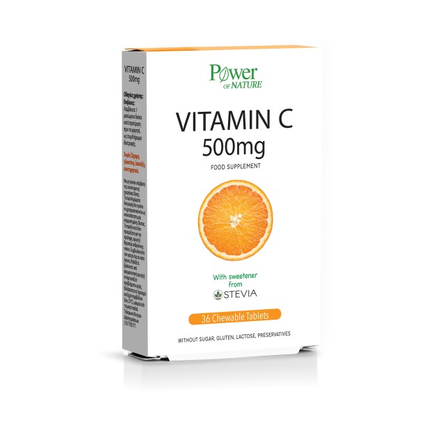 Power Health Vitamin C 500mg, Ανοσοποιητικό & Ενέργεια, 36 Μασώμενα Δισκία