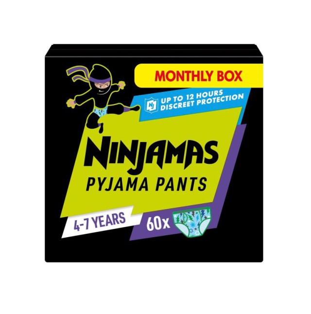 Pampers Ninjamas Boy Pyjama Pants Monthly Pack 4-7years Πάνες Βρακάκι για τη Νύχτα (17-30kg) 60τμχ