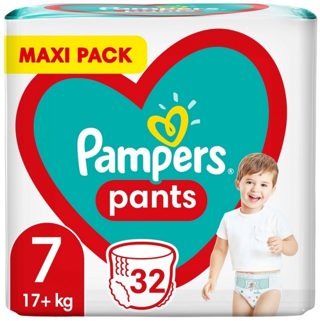 Pampers Pants Maxi Pack No 7 (17+kg) Βρεφικές Πάνες Βρακάκι 32τμχ