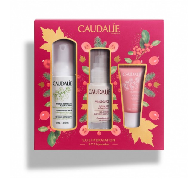 Caudalie Set Vinosource SOS Serum 30ml + ΔΩΡΟ Caudalie Vinosource Creme Sorbet Hydratante 15ml + ΔΩΡΟ Caudalie Mousse Nettoyante 50ml