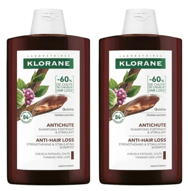 Klorane Set Δυναμωτικό Σαμπουάν κατά της Τριχόπτωσης με Εκχύλισμα Κινίνης & Βιολογικό Εντελβάις 400ml 2x400ml (-50% στο 2ο προϊον)