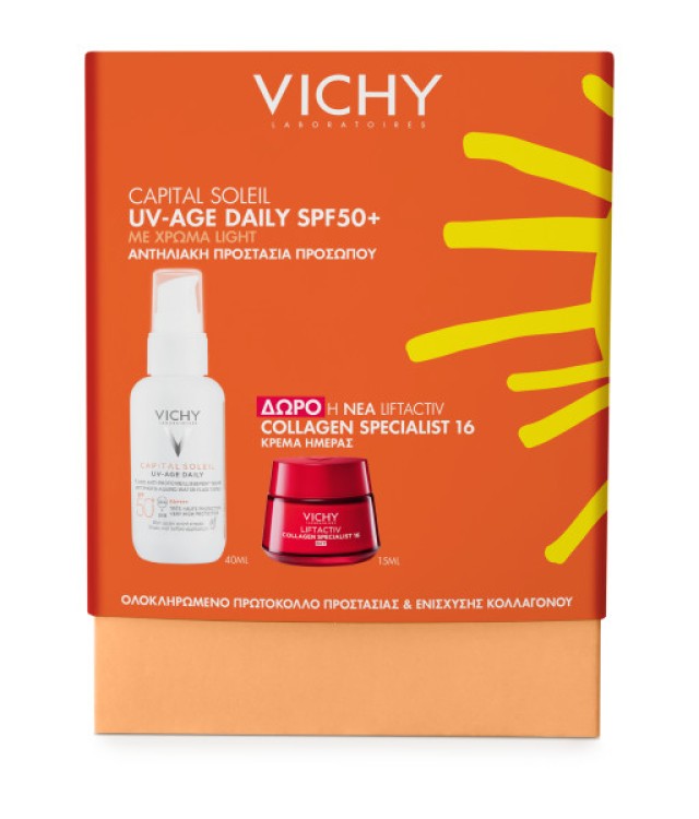 Vichy Set Capital Soleil SPF50 UV-Age Daily Tinted 40ml + Δώρο Liftactiv Collagen Specialist 16 Day Cream 15ml