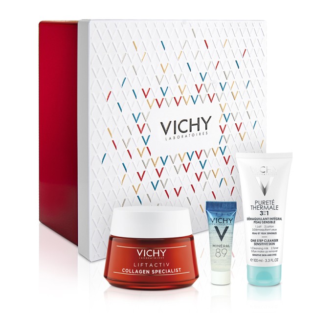 Vichy Set Liftactiv Collagen Specialist Cream για Κάθε Τύπο Επιδερμίδας 50ml + Δώρο Vichy Purete Thermale 3 in 1 Demaquillant Integral 100ml + Vichy Mineral 89 4ml