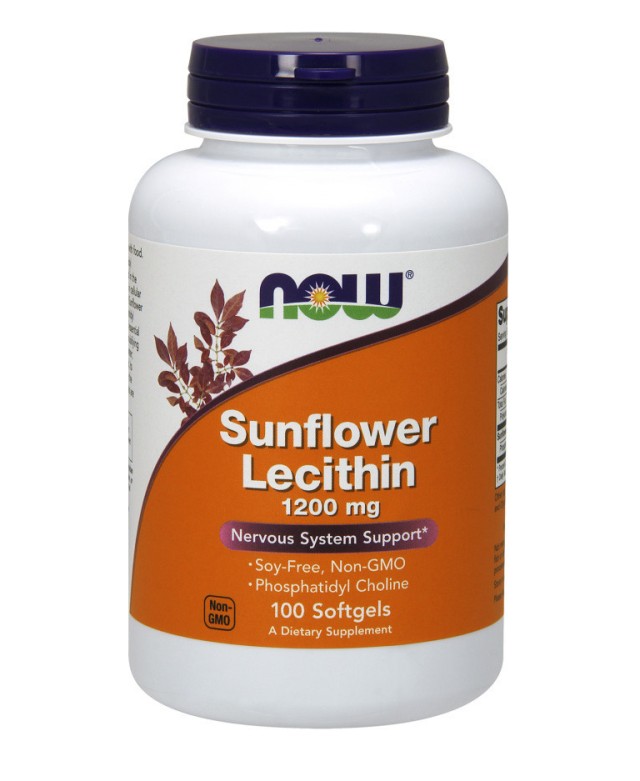 Now Foods LECITHIN Sunflower 1200 mg Soy-Free - 100 Softgels