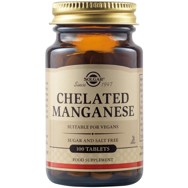 SOLGAR CHELATED MANGANESE 8MG TABS 100S