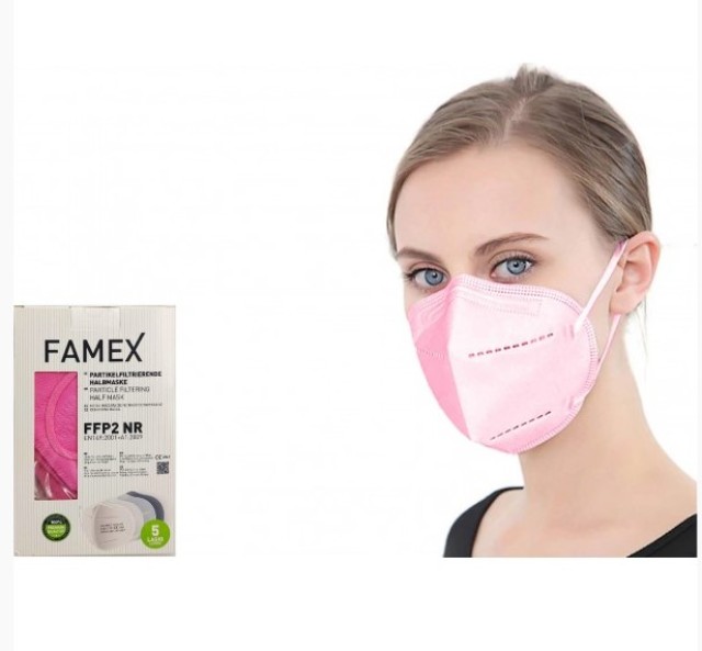 Famex Mask Μάσκες Υψηλής Προστασίας Ροζ Ανοιχτό FFP2 NR 10τμχ