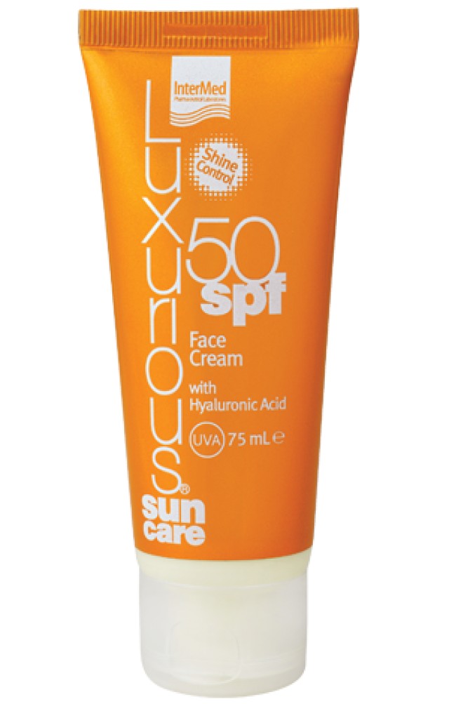 INTERMED Luxurious Sun Care Face Cream SPF50 with Hyaluronic Acid 75ml