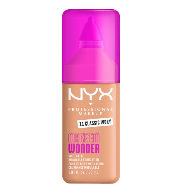 Nyx Professional Makeup Make'em Wonder Soft Matte Buildable Foundation 30ml - 11 Classic Ivory