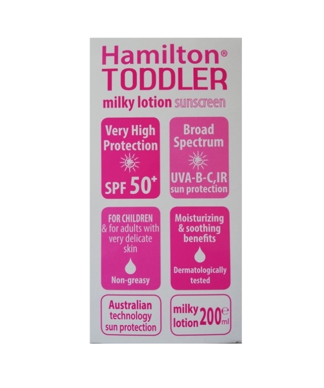 Hamilton Toddler SPF50+ Kids Sunscreen Milky Lotion 200ml