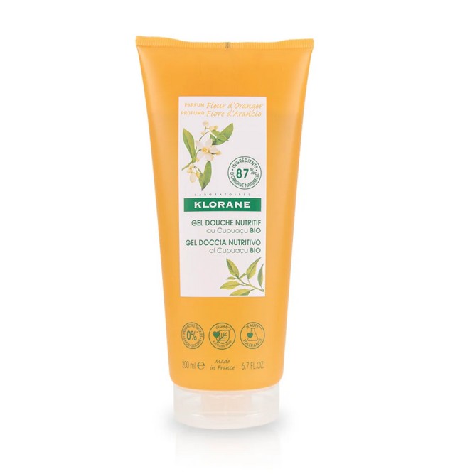 Klorane Gel Douche Nutritif au Cupuacu Bio Fleur d'Oranger 200ml