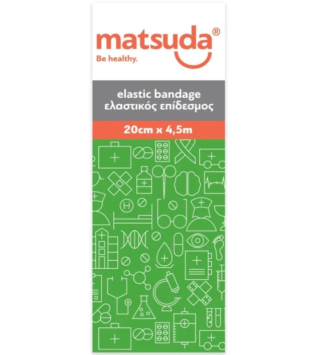 Matsuda Επίδεσμος Ελαστικός 20cmx4,5m με Άγκιστρα 1τμχ